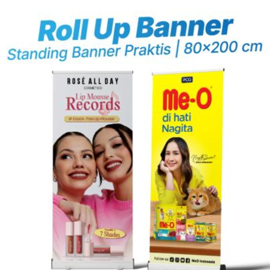 Standing Roll Up Banner Stainless (Moving Roll Up Aluminium) - utama