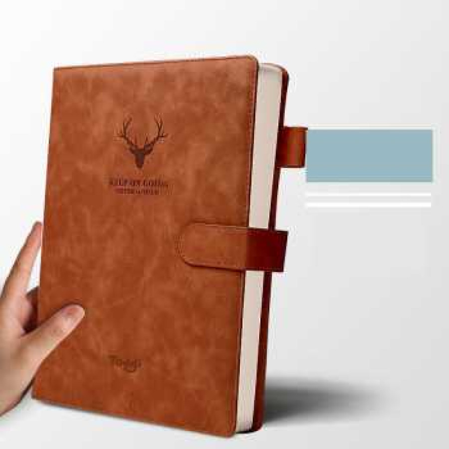 Toddi Buku Catatan Harian Notebook Cover Kulit Magnetic Buckle - TL4 - Baby Blue - utama