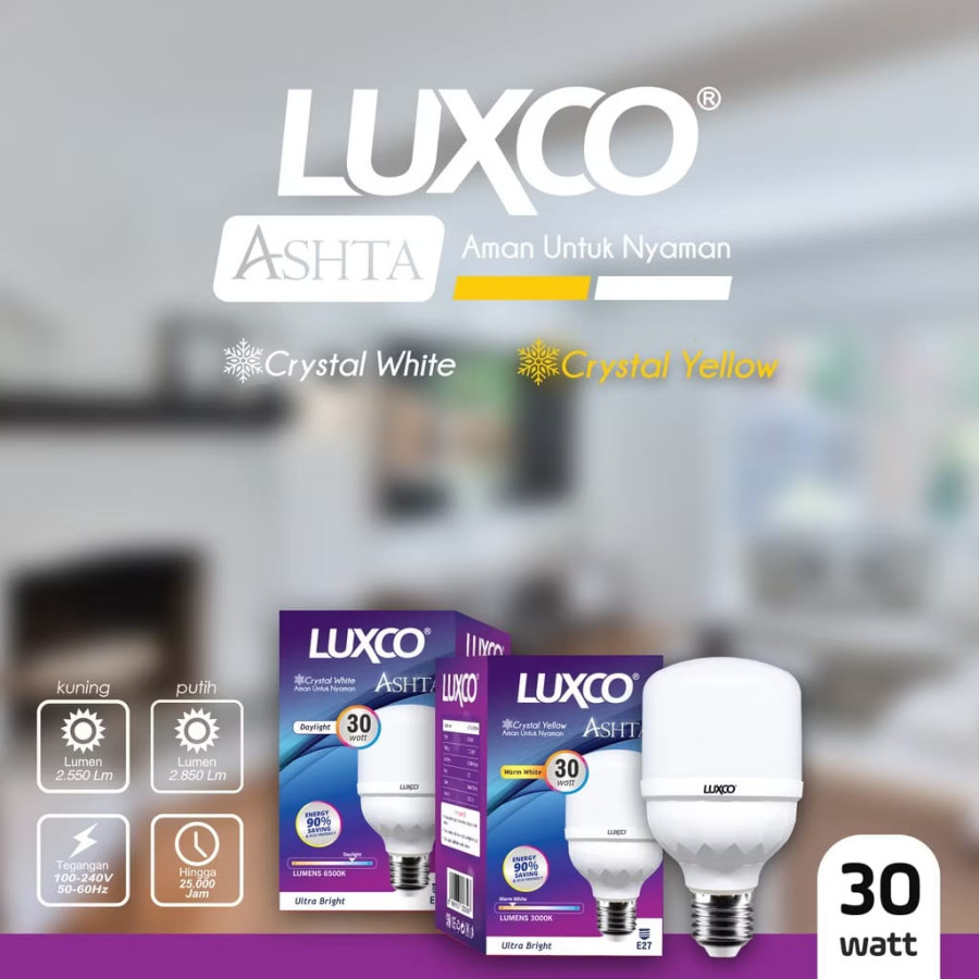 Lampu LED LUXCO ASHTA 30 Watt – Crystal White Hemat Energi - detail