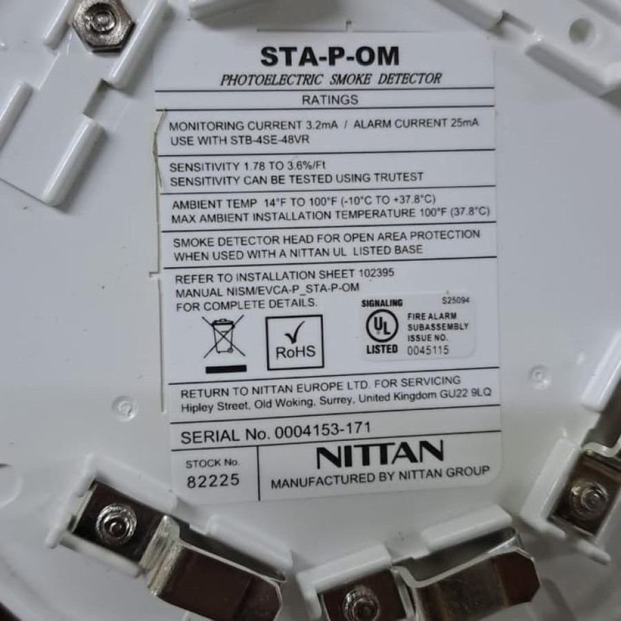 Smoke Detector Photoelectric Portable Nittan 2KH2-LS - samping