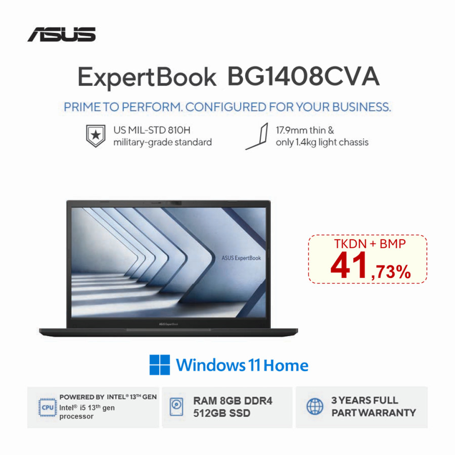 ExpertBook BG1408CVA I5/8GB/512GB SSD/WIN HOME - utama