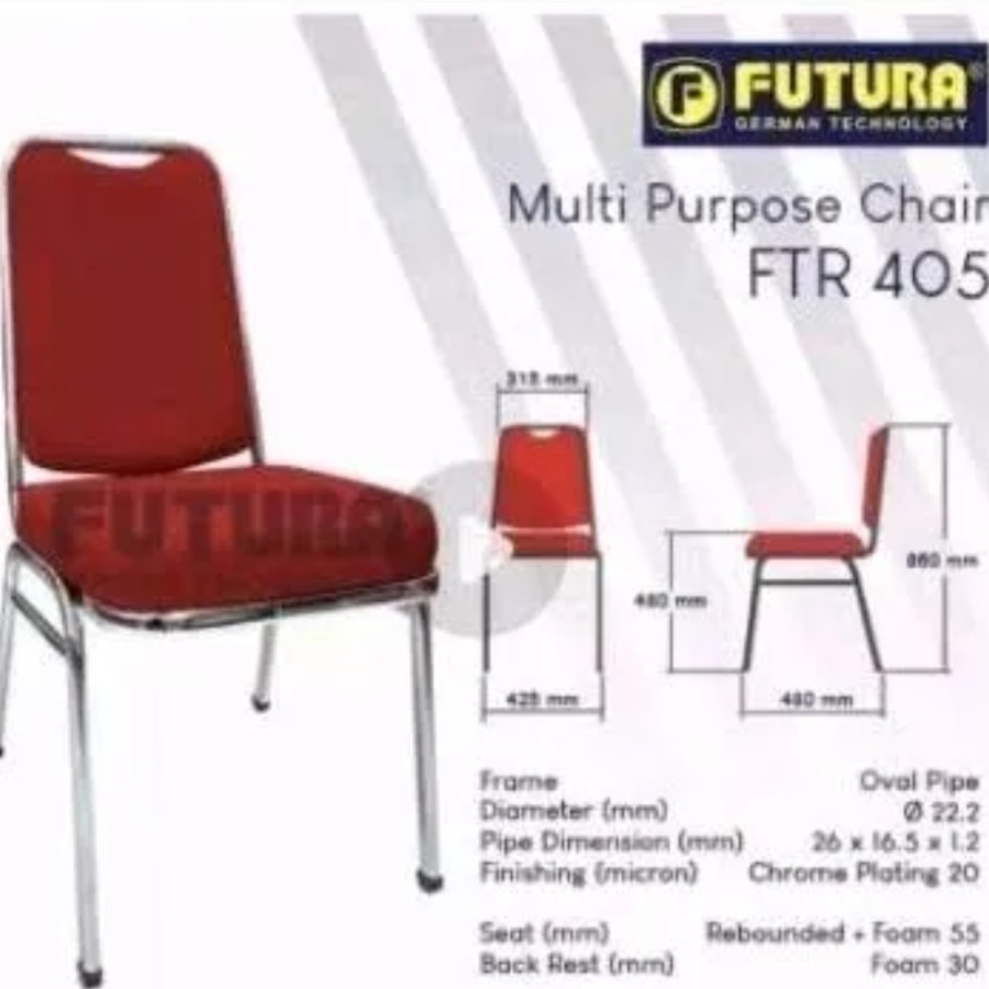 Kursi rapat merk Futura FTR 405 premium all colour - samping