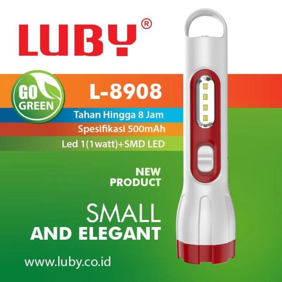 Senter Luby L-8909 Cas Ulang Lampu Emergency LED - depan