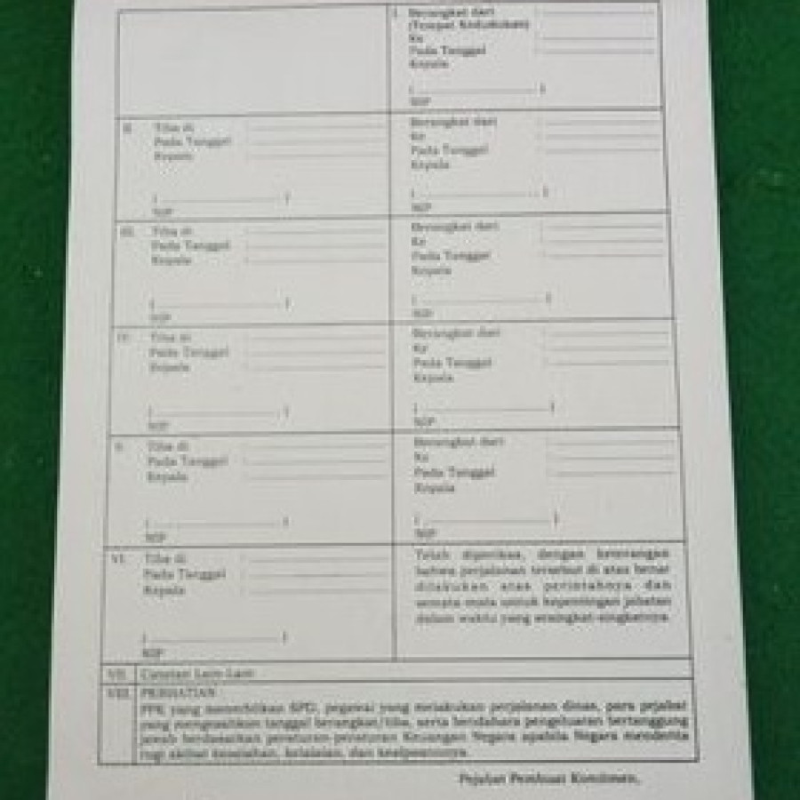 Cetak SPPD NCR 4 Ply A4 - depan