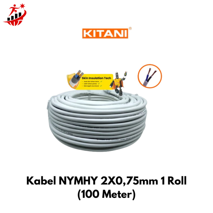Kabel NYMHY 2X0,75mm 1 Roll (100 Meter) - utama
