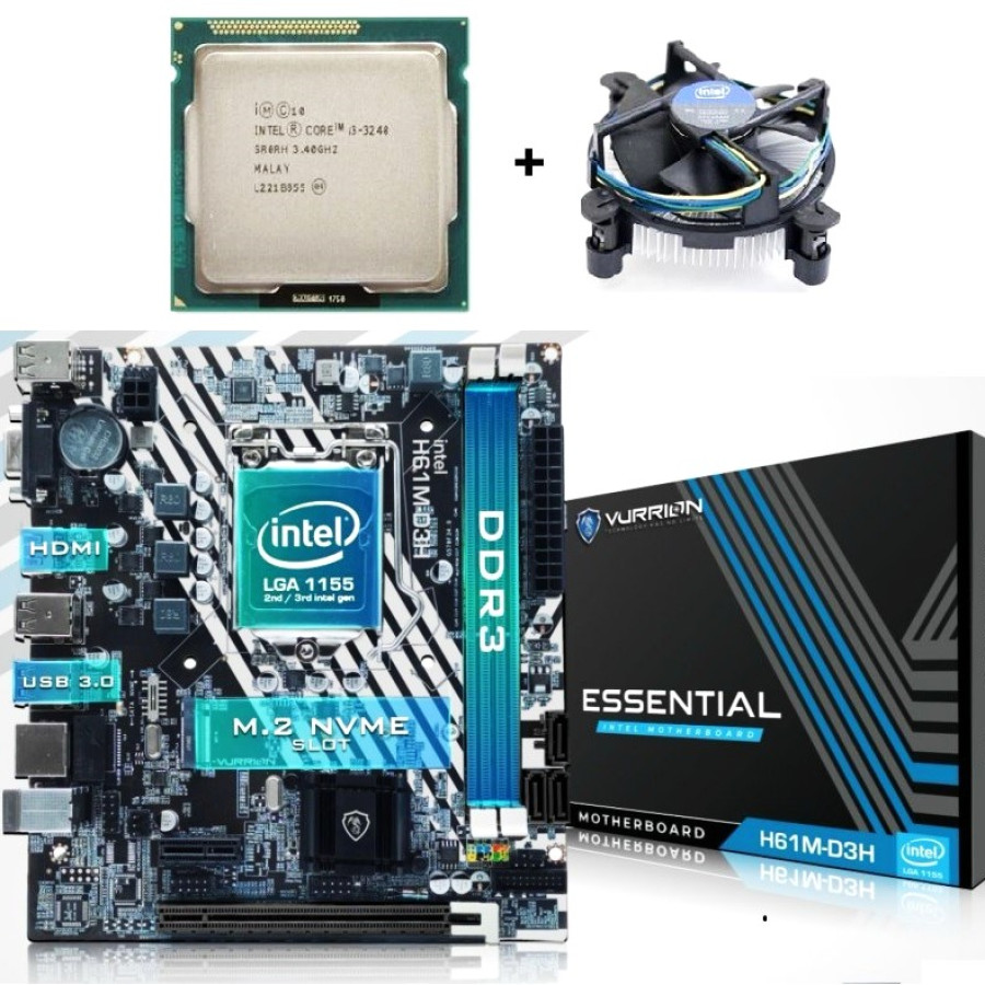 Board Vurion H61M-D3H + i3 3240 + fan
