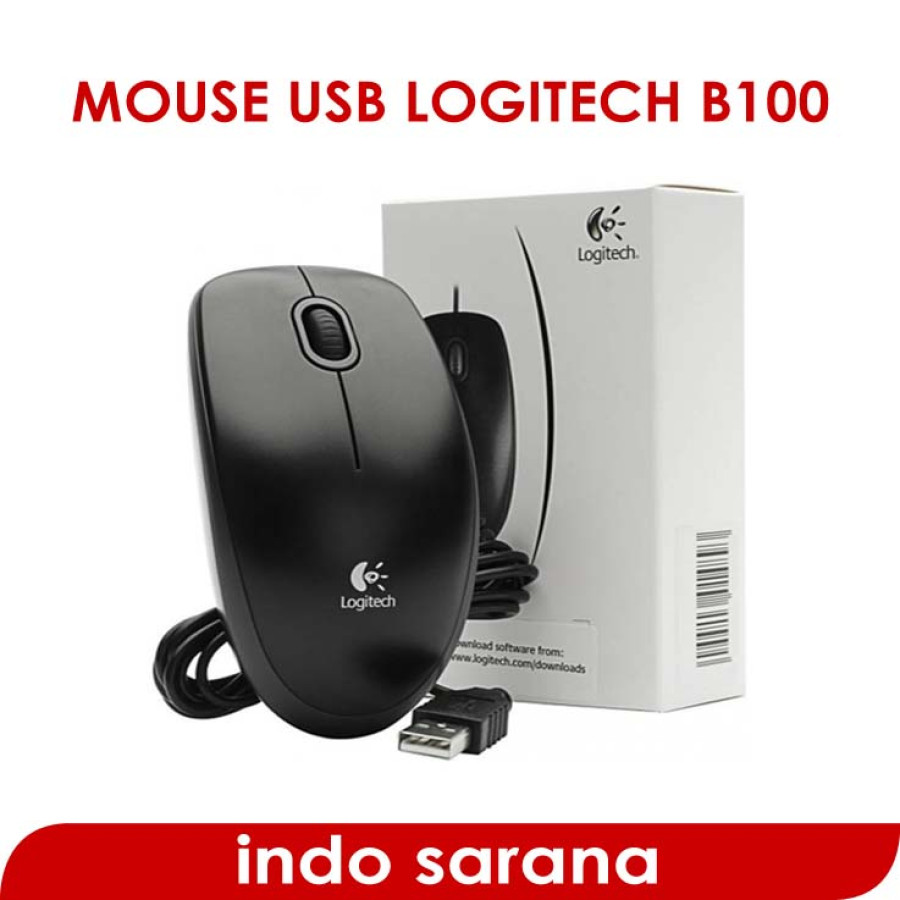Paket Keyboard Mouse Logitech Kabel - depan