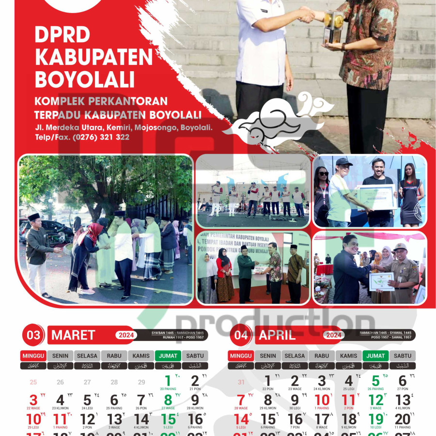 KALENDER DINDING SPIRAL 2 BULANAN BESAR - depan