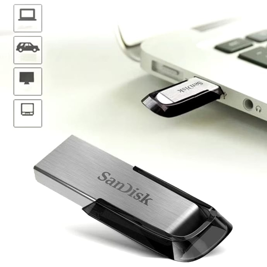 FLASHDISK MERK SANDISK KAPSITAS 64 GB - samping