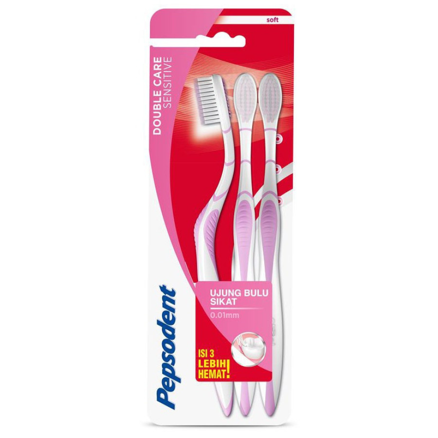 Pepsodent Sikat Gigi Double Care Sensitive / Soft