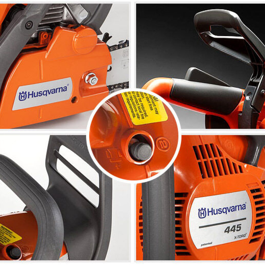 Gergaji mesin Husqvarna 445 X-Torq - samping