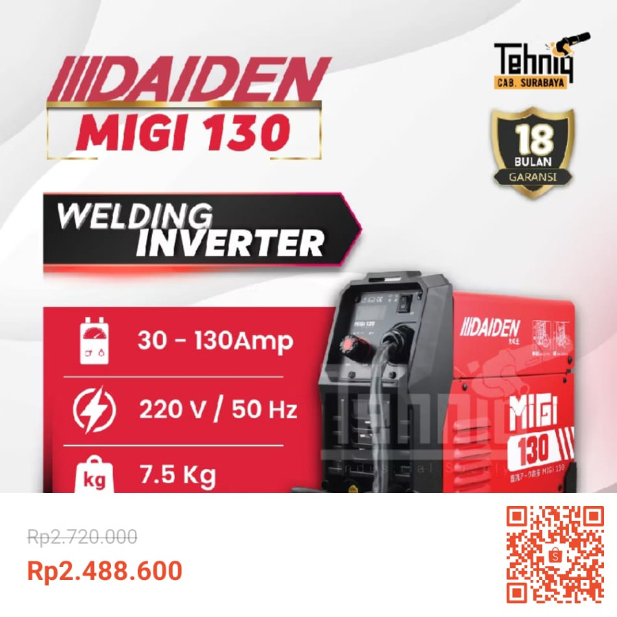 Mesin Las Listrik DAIDEN MIGi 130 :