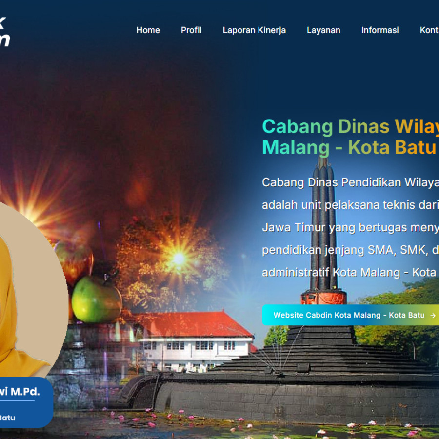 Jasa pengembangan Website Portal Dilingkungan OPD Jawa Timur, Cabang Dinas, - depan