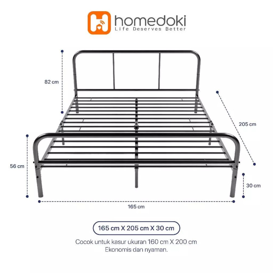 Classic Bed Ranjang Tempat Tidur Besi Uk. 160x200 - detail