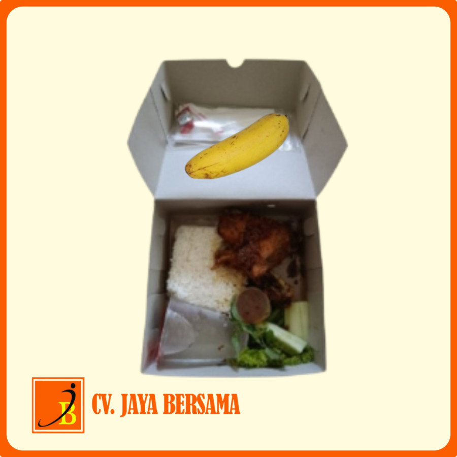 Nasi Kotak Ayam Goreng+ Air Mineral+ Buah