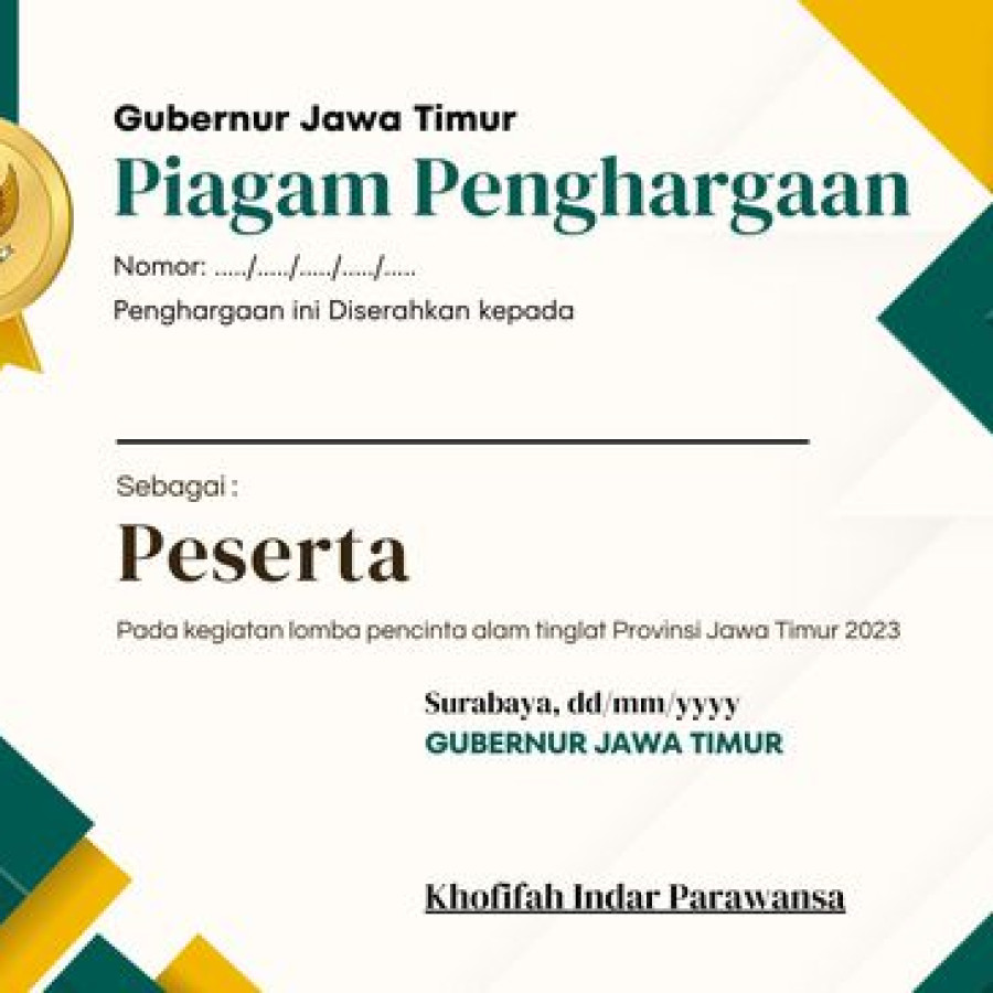 Trophy dan Piagam Perlombaan - depan