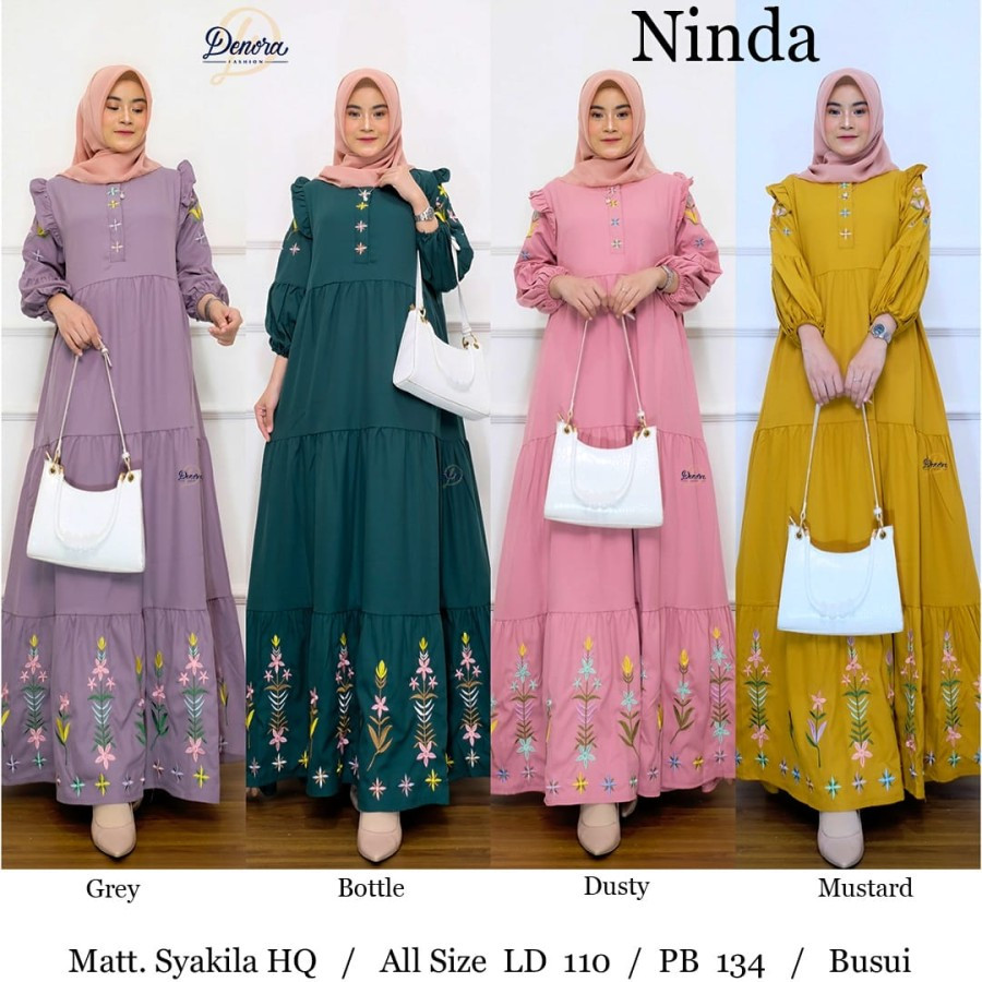 Baju Muslim Wanita Dewasa Bahan Syakila Twill HQ merk DN - depan