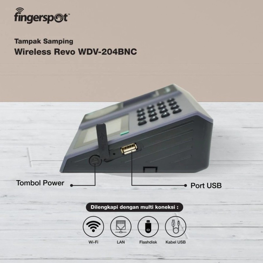 Mesin Absensi Fingerprint Touchless Vein - samping