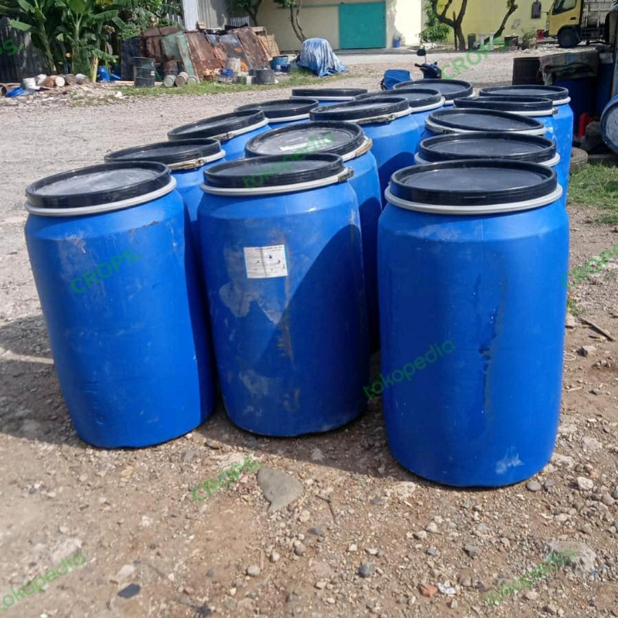 DRUM HDPE BIRU 200 LITER - (Tong + Tutup + Klem Besi) - utama