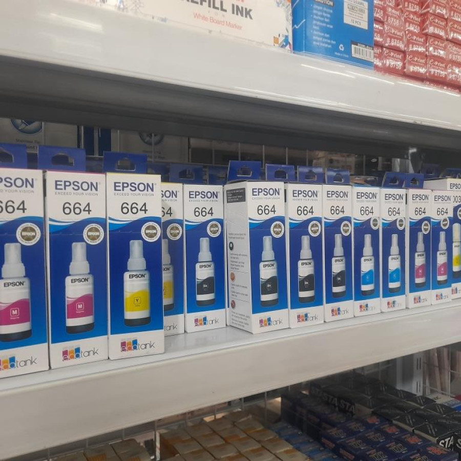 Tinta Printer Epson 664 Warna Cyan - depan