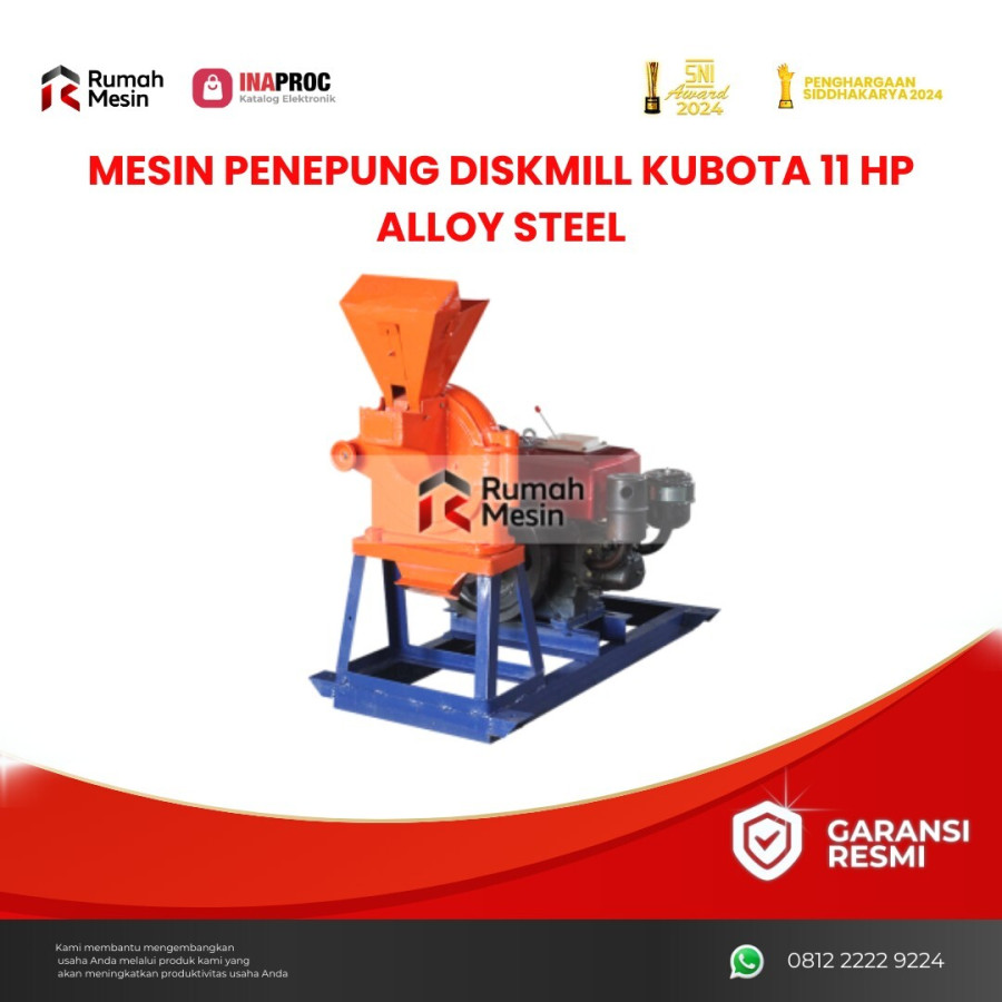 MESIN PENEPUNG DISKMILL KUBOTA 11 HP ALLOY STEEL - depan