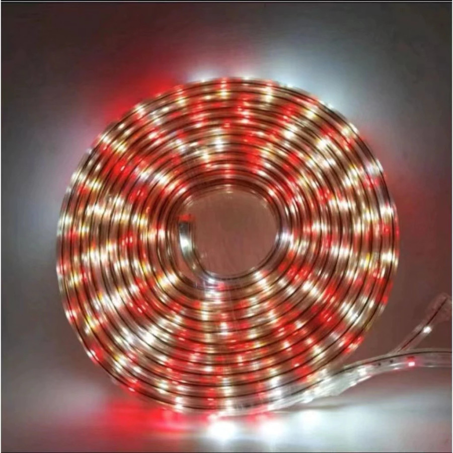 Lampu LED Strip Outdoor (Merah Putih) 30 meter - depan