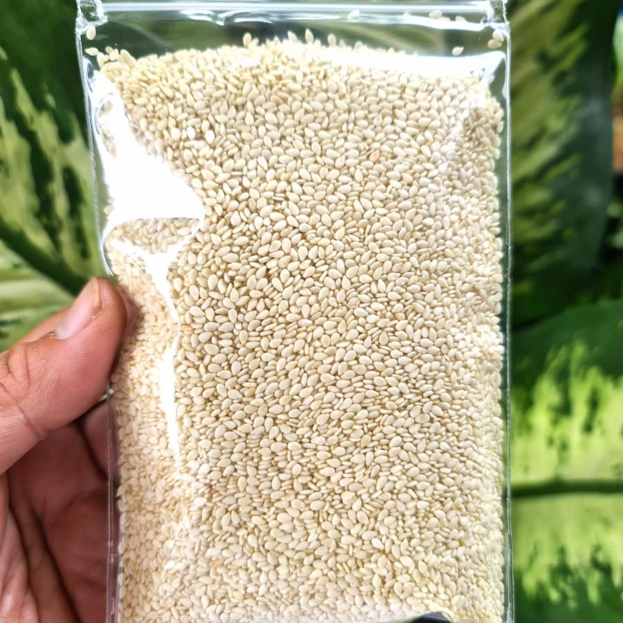 Wijen putih mentah bersih kemasan 1kg - utama