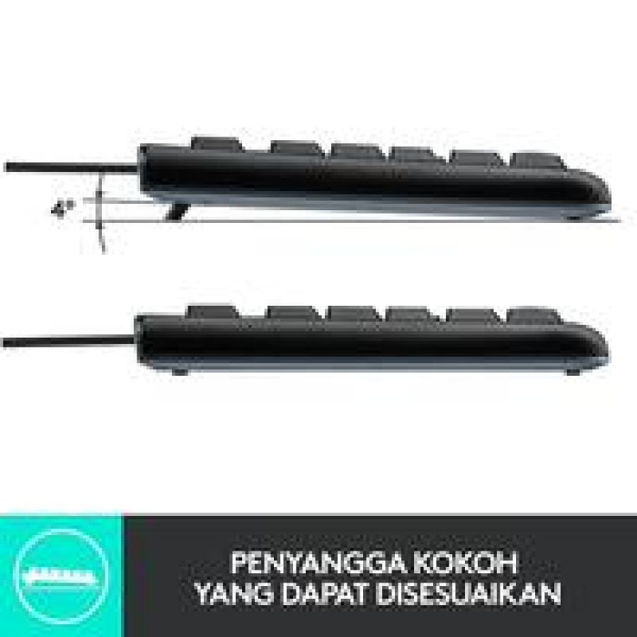 Logitech MK120 Combo Keyboard dan Mouse Kabel USB - samping