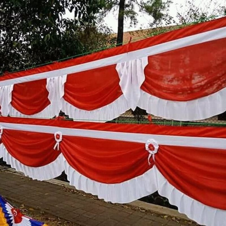 BENDERA BACKGROUND MERAH PUTIH / UMBUL - UMBUL - depan