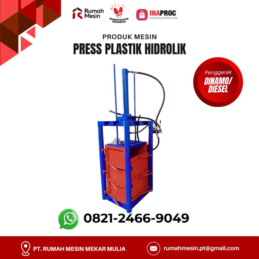 MESIN PRESS PLASTIK HIDROLIK - depan