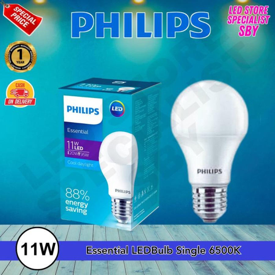 Phillips LED Essential LedBulb Lampu Essled 11 w