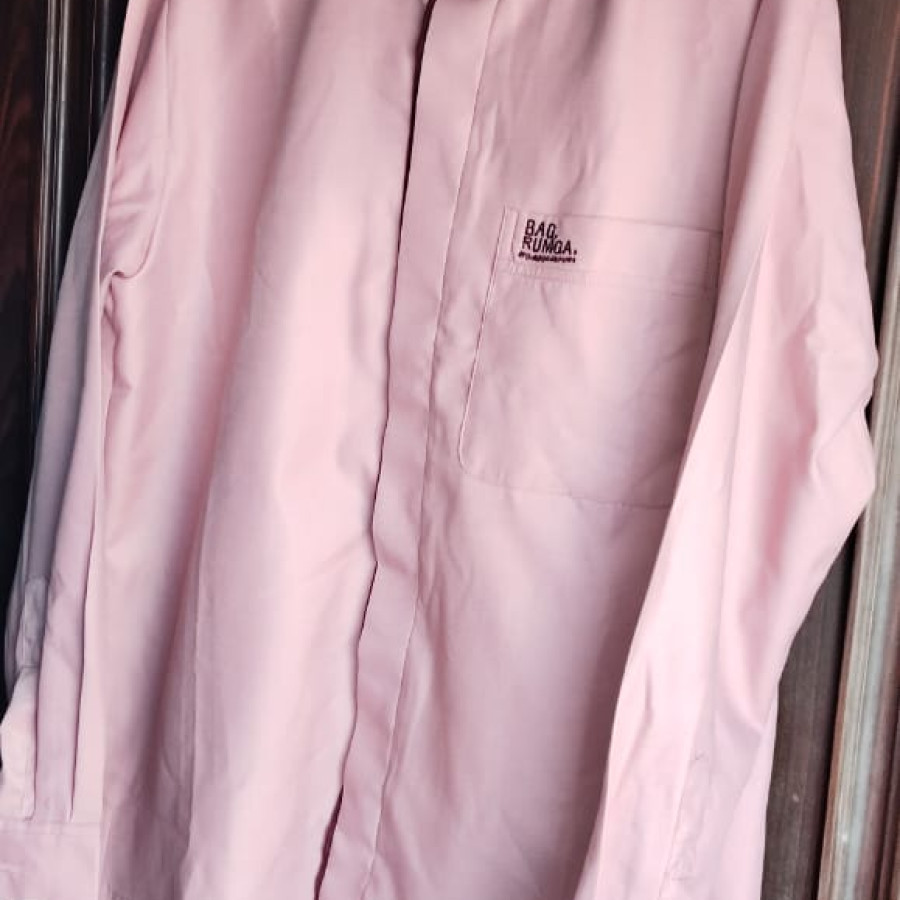 Kemeja Lengan Panjang Pink Soft