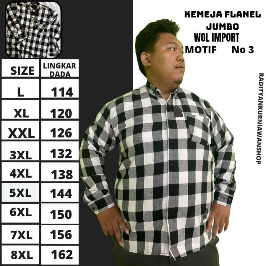 KEMEJA FLANEL JUMBO SIZE XXL - utama