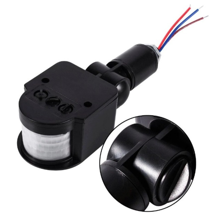 Sensor Gerak Inframerah Saklar Induktif Universal 15M AC110V-220V Pir 10-100W - depan