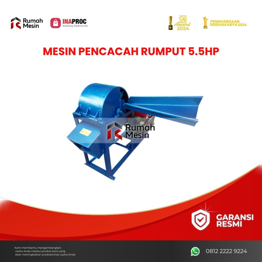 Mesin Pencacah Rumput 5,5Hp Kapasitas 50-100KG/jam - utama