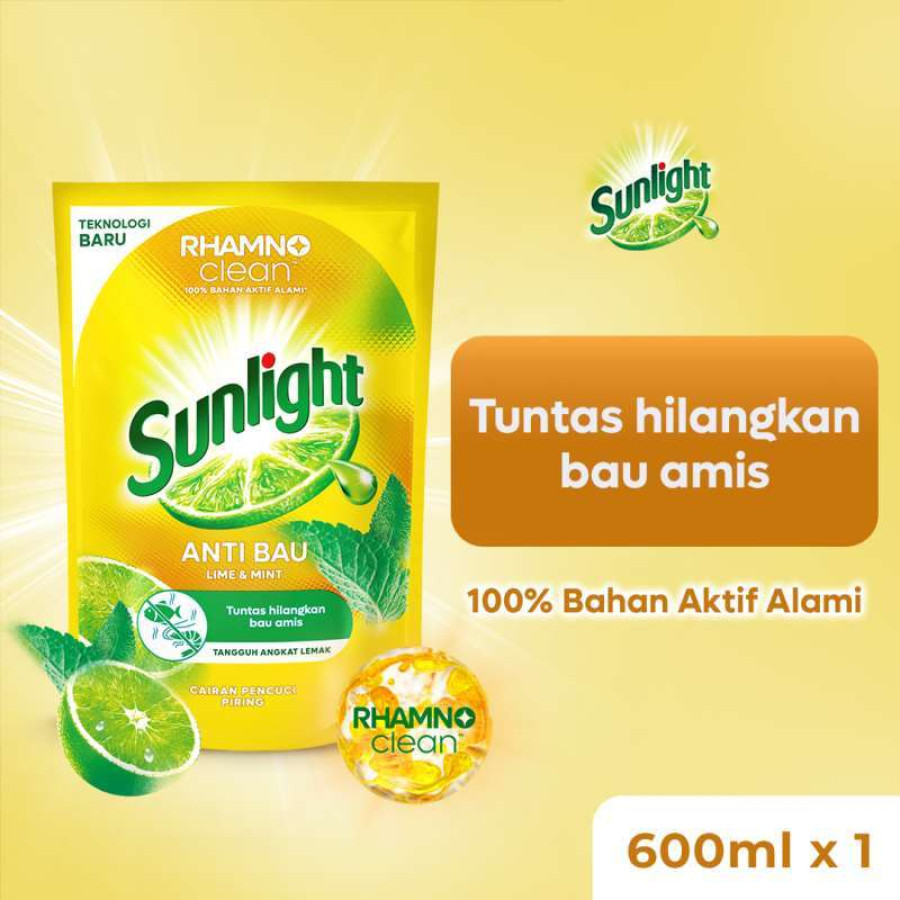 Sunlight 650ml Pouch / Sabun Cuci Piring 650ml - samping