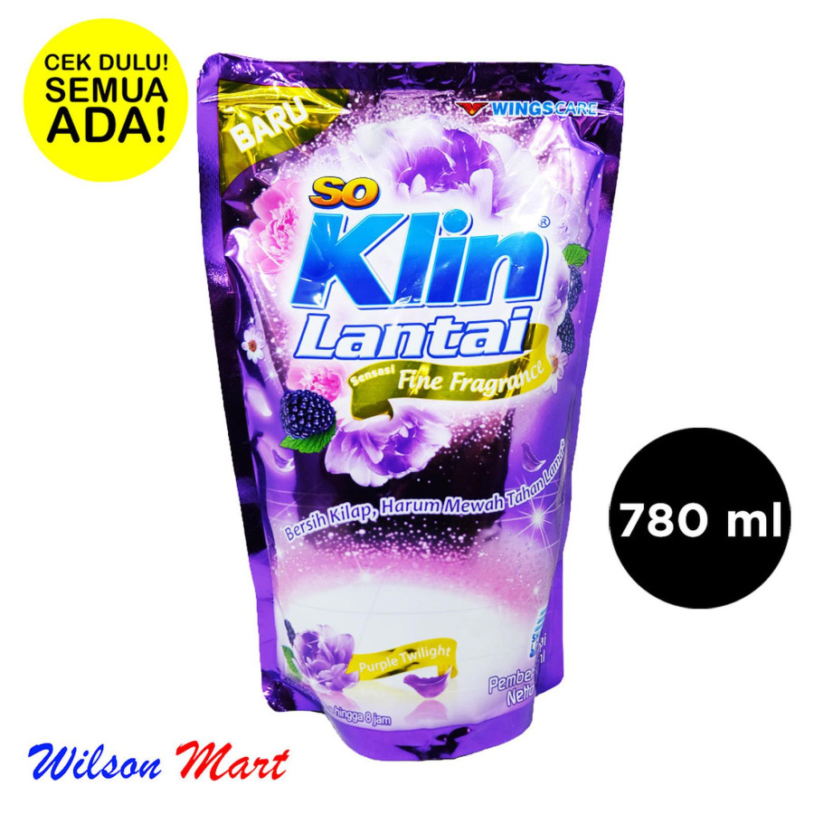 SO KLIN LANTAI FINE FRAGRANCE PURPLE TWILIGHT 780 ML REFILL - samping