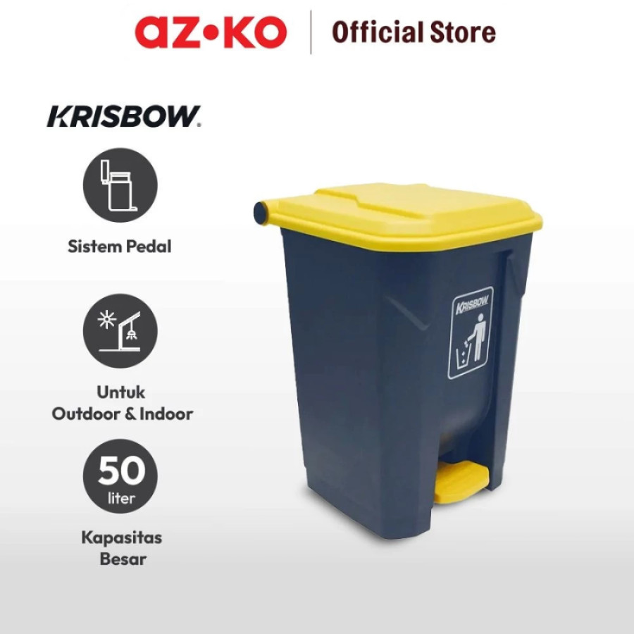 Tempat Sampah Injak 50 ltr Azko - samping