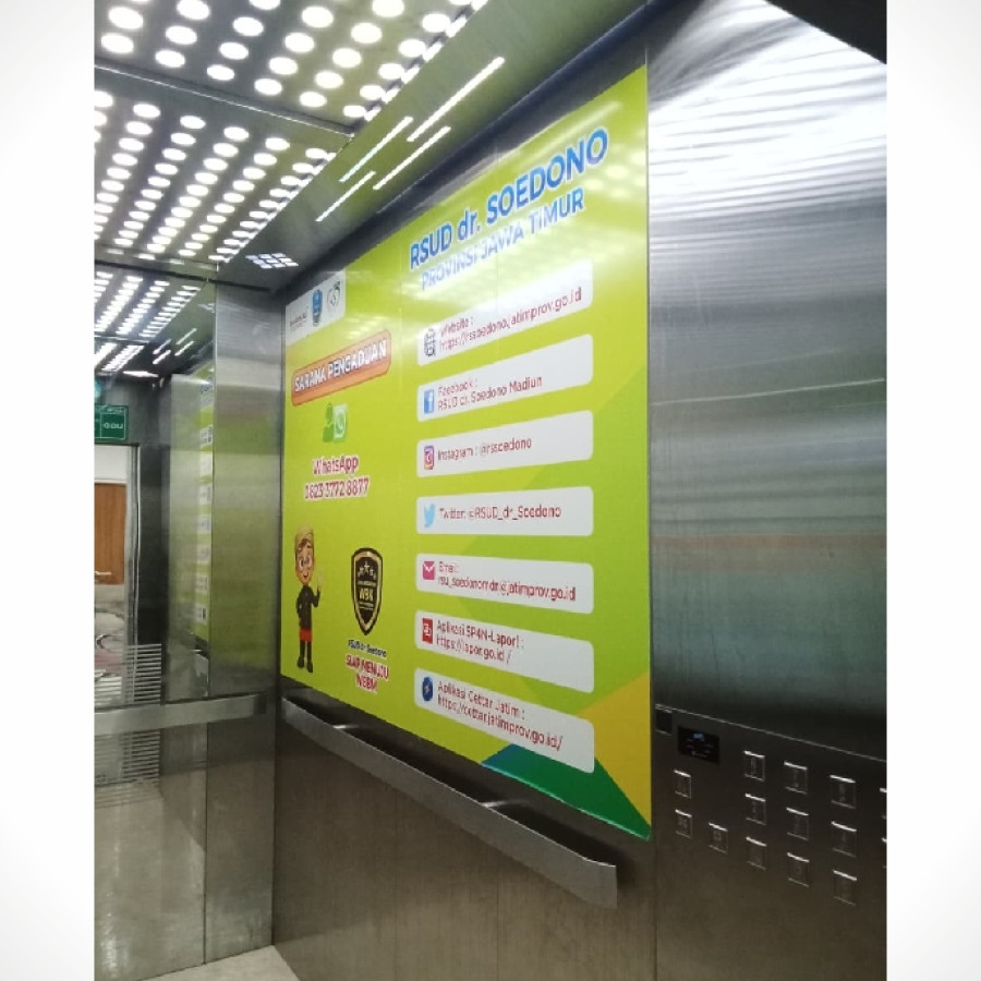 STIKER INDOOR + JASA PEMASANGAN STIKER LIFT - depan