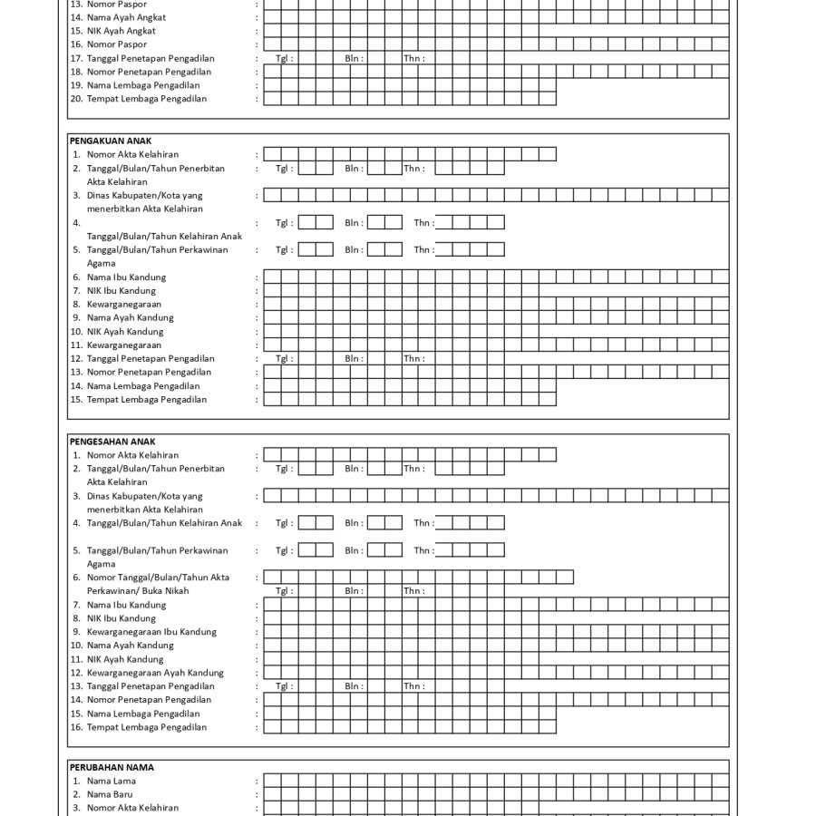 Form Pelaporan Perkawinan : Form Perkawinan - samping