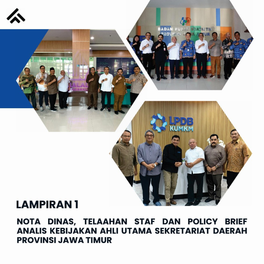 Cetak Buku Lampiran I Nota Dinas Telaahan Staf dan Policy Brief Analisis Kebijakan Ahli Utama Sekretariat Daerah Provinsi Jawa Timur