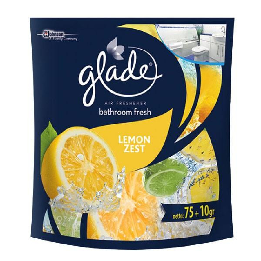 Glade Bathroom Lemon Zest 75gr - Pewangi Kamar Mandi