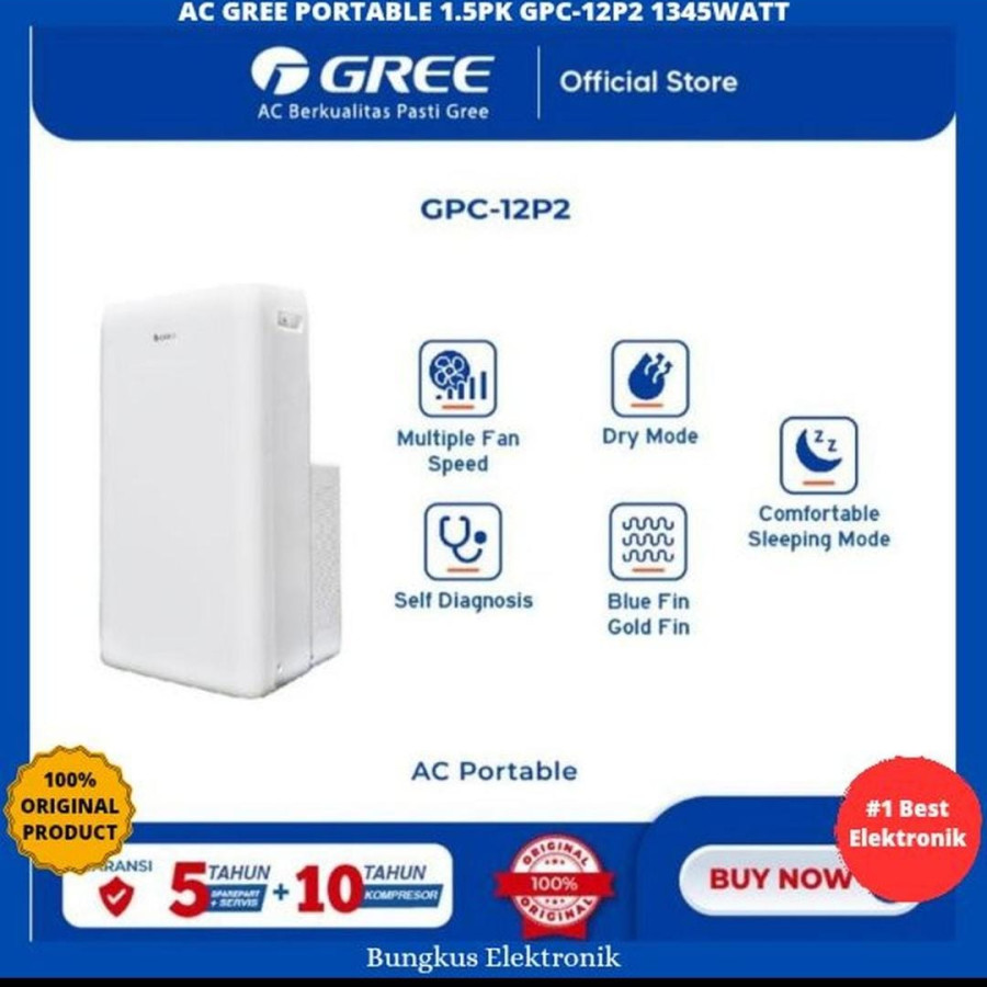 ac portable gree gpc 1.5 pk 12p2 - utama