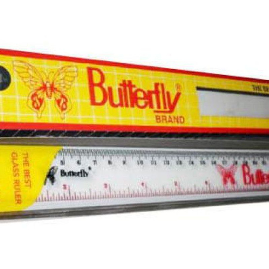 Penggaris Mika 30cm BUTTERFLY - detail