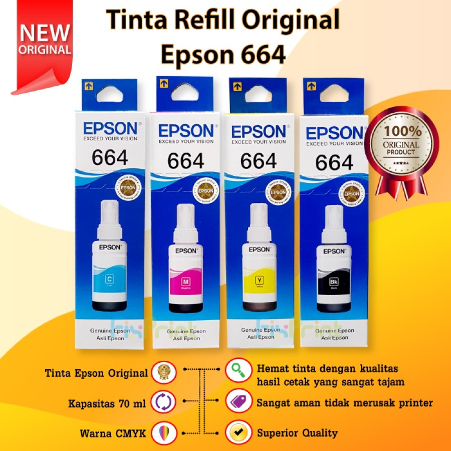 TINTA PRINTER EPSON T664 Cyan/Magenta - depan