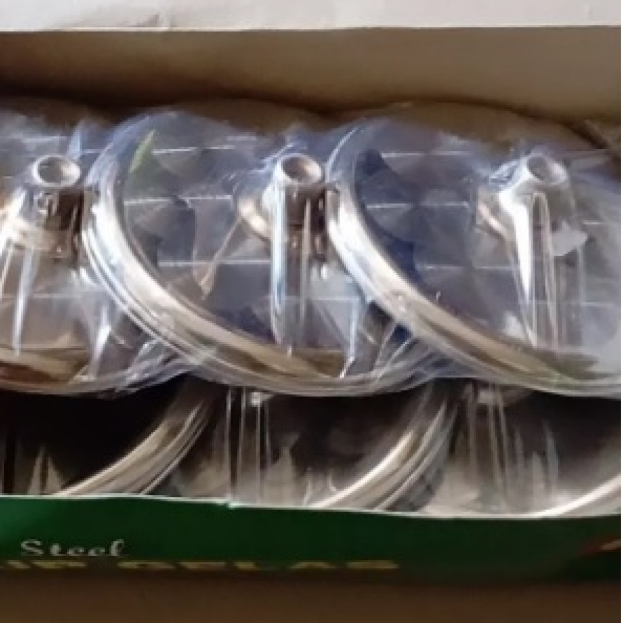 Tutup Gelas Stainles, tutup dan tatakan Stailess Stel A - depan