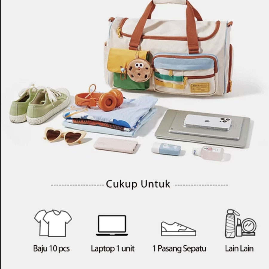 Travel Bag Tas Gym Wanita Tas Selempang Wanita Tas Mudik Tas Wanita - detail