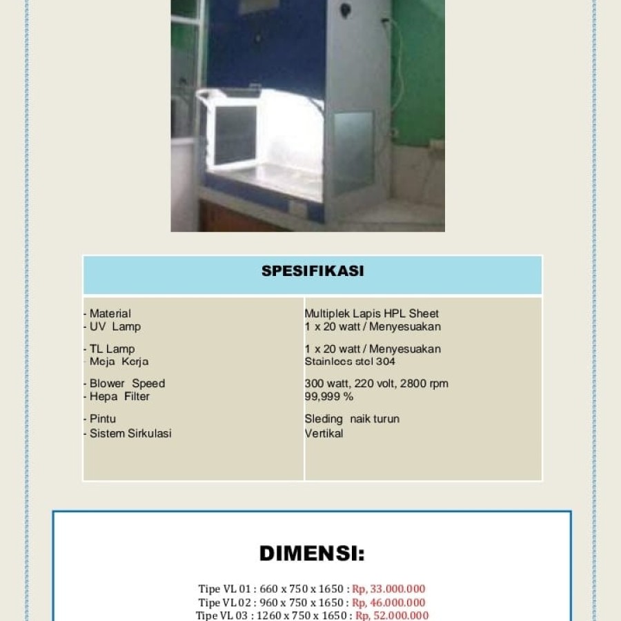LAMINAR AIR FLOW VERTIKAL