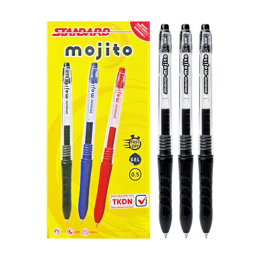 Ballpoint Gel Cetek Standart MOJITO 0.5mm Hitam - utama