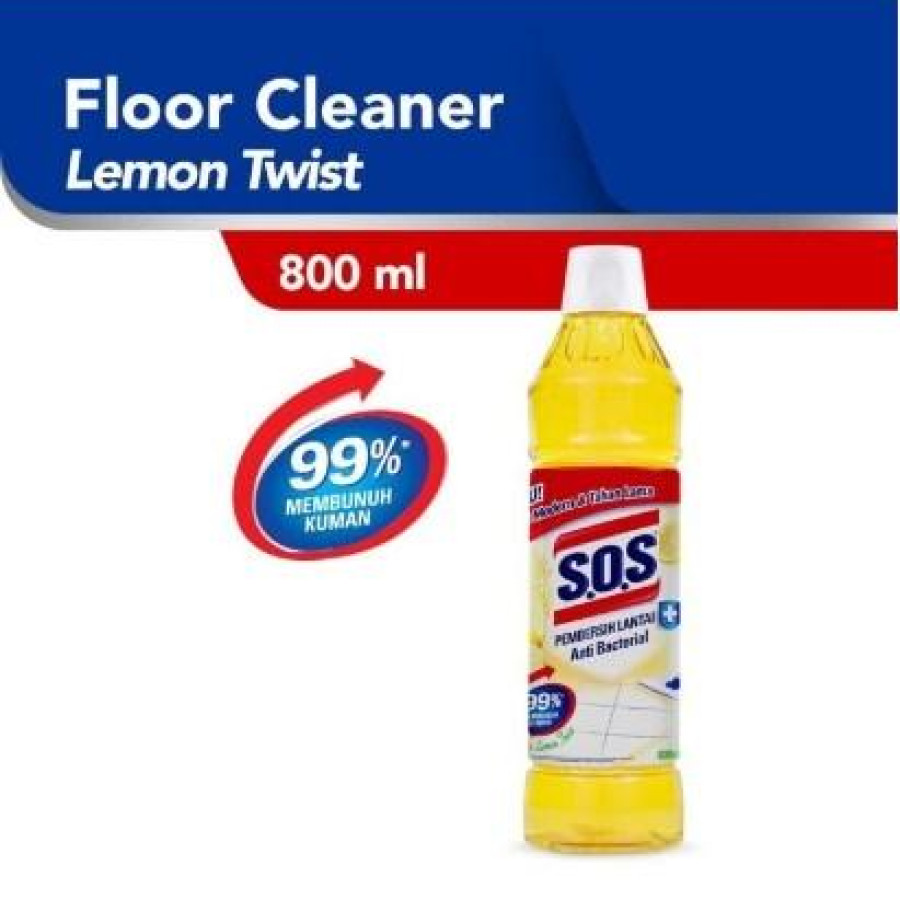 SOS Floor Cleaner ( Pembersih Lantai ) Botol 800 ML - depan